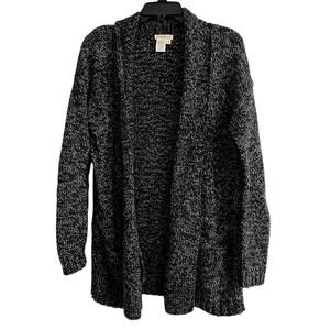 Sophia Max Woman’s Super Wool Angora Black & White Chunky Open Front Sweater S
